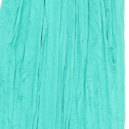 Geri by NEXT Womens Green Viscose Maxi Size 8 V-Neck Pullover