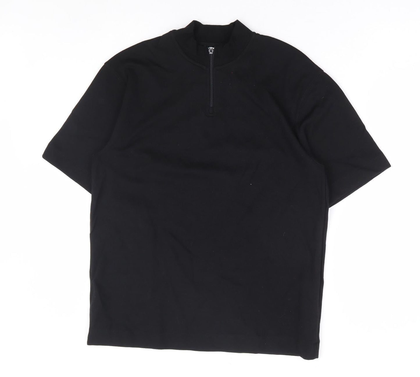 Womens UK Size M Zara Black Basic T-Shirt