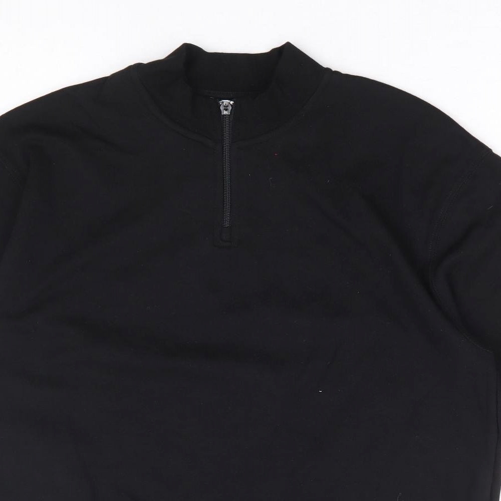 Womens UK Size M Zara Black Basic T-Shirt