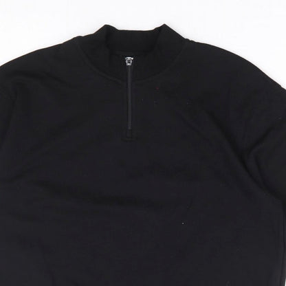 Womens UK Size M Zara Black Basic T-Shirt