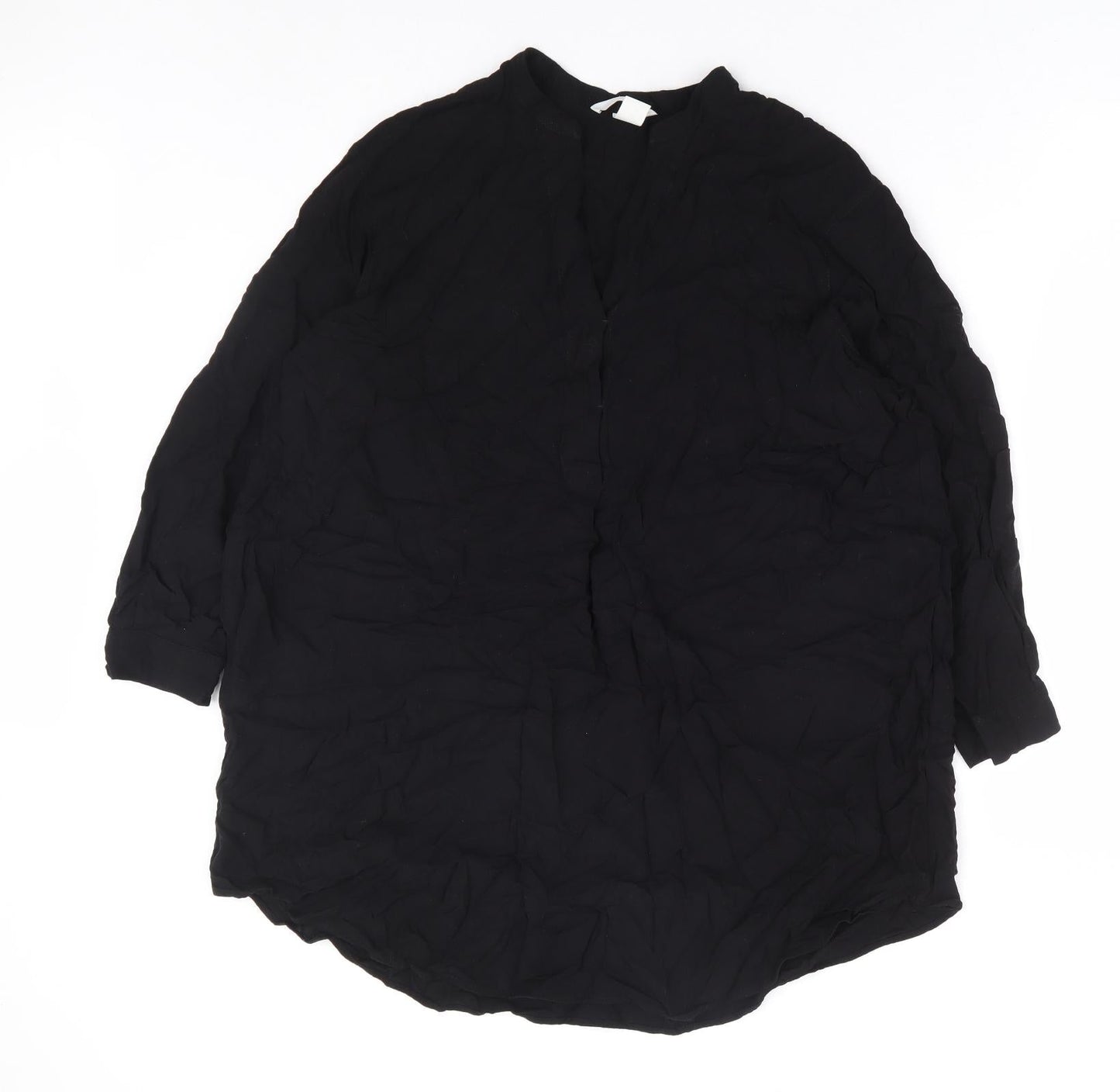 Womens UK Size 8 H&M Black Basic Blouse