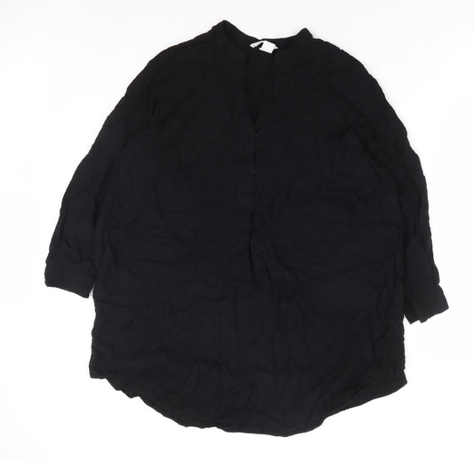 Womens UK Size 8 H&M Black Basic Blouse