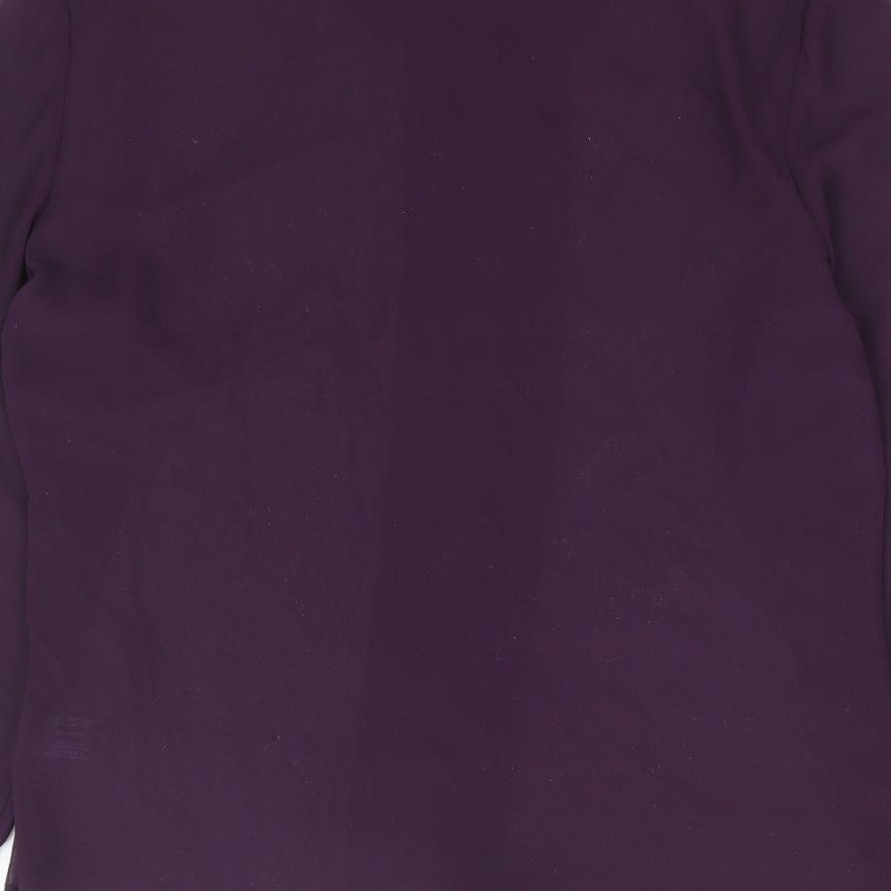 Womens UK Size 8 Planet Purple Basic Button-Up