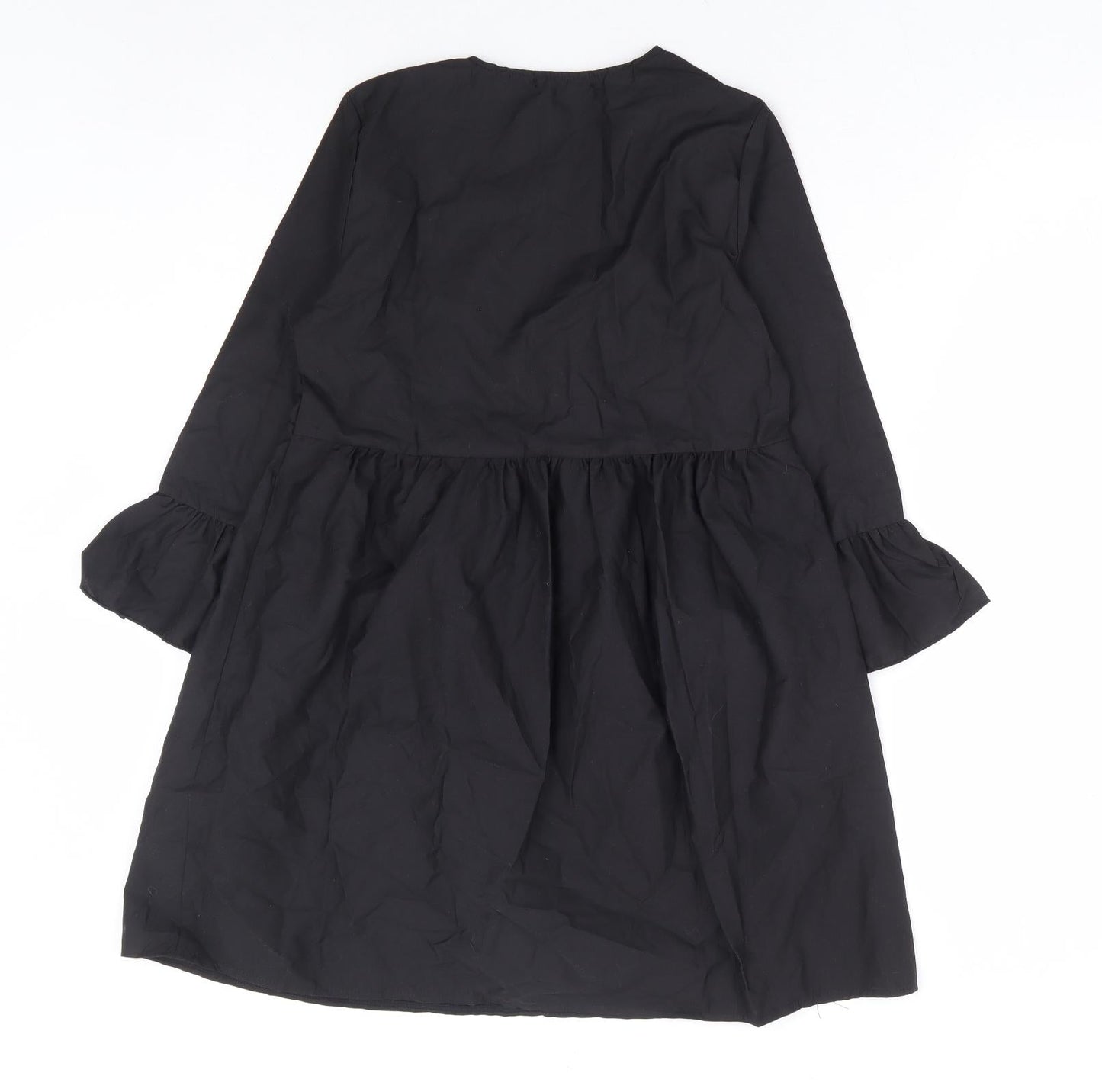 Boohoo Womens Black Polyester A-Line Size 4 V-Neck Pullover