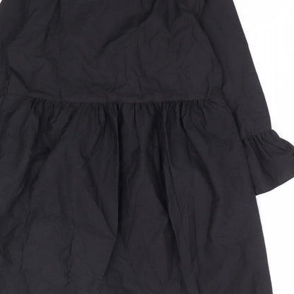 Boohoo Womens Black Polyester A-Line Size 4 V-Neck Pullover