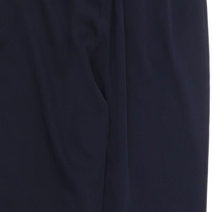 Afibel Womens Blue Polyester Cropped Trousers Size 14 L22 in Regular - Butterfly