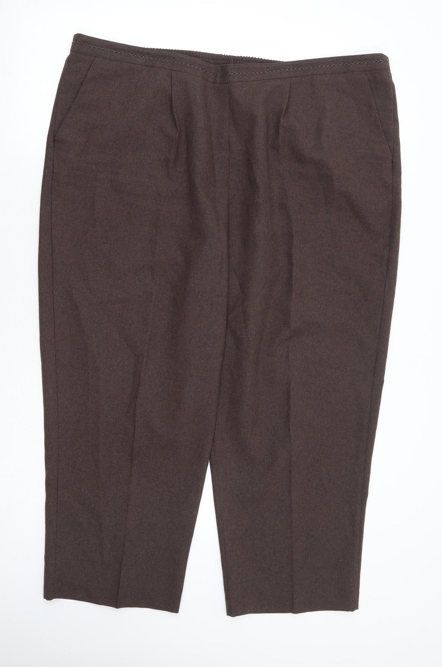 Bonmarché Womens Brown Polyester Trousers Size 22 L25 in Regular - Short Length