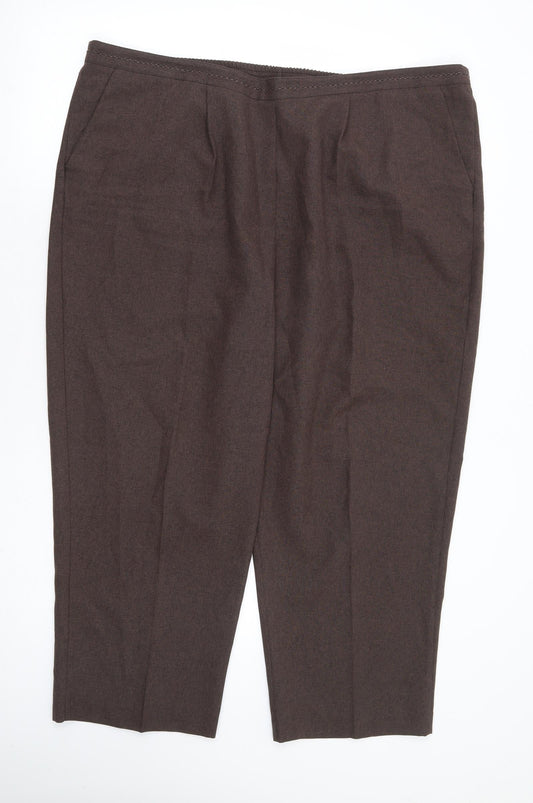 Bonmarché Womens Brown Polyester Trousers Size 22 L25 in Regular - Short Length