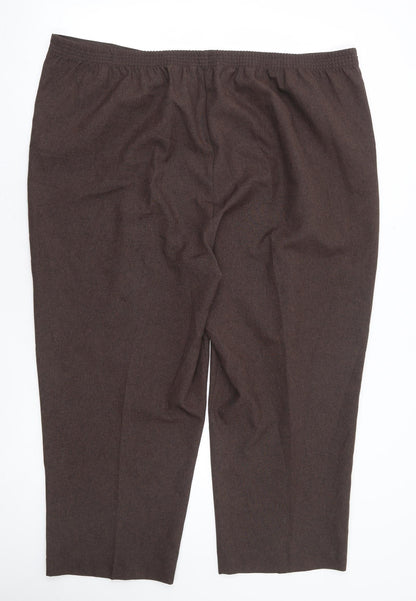 Bonmarché Womens Brown Polyester Trousers Size 22 L25 in Regular - Short Length