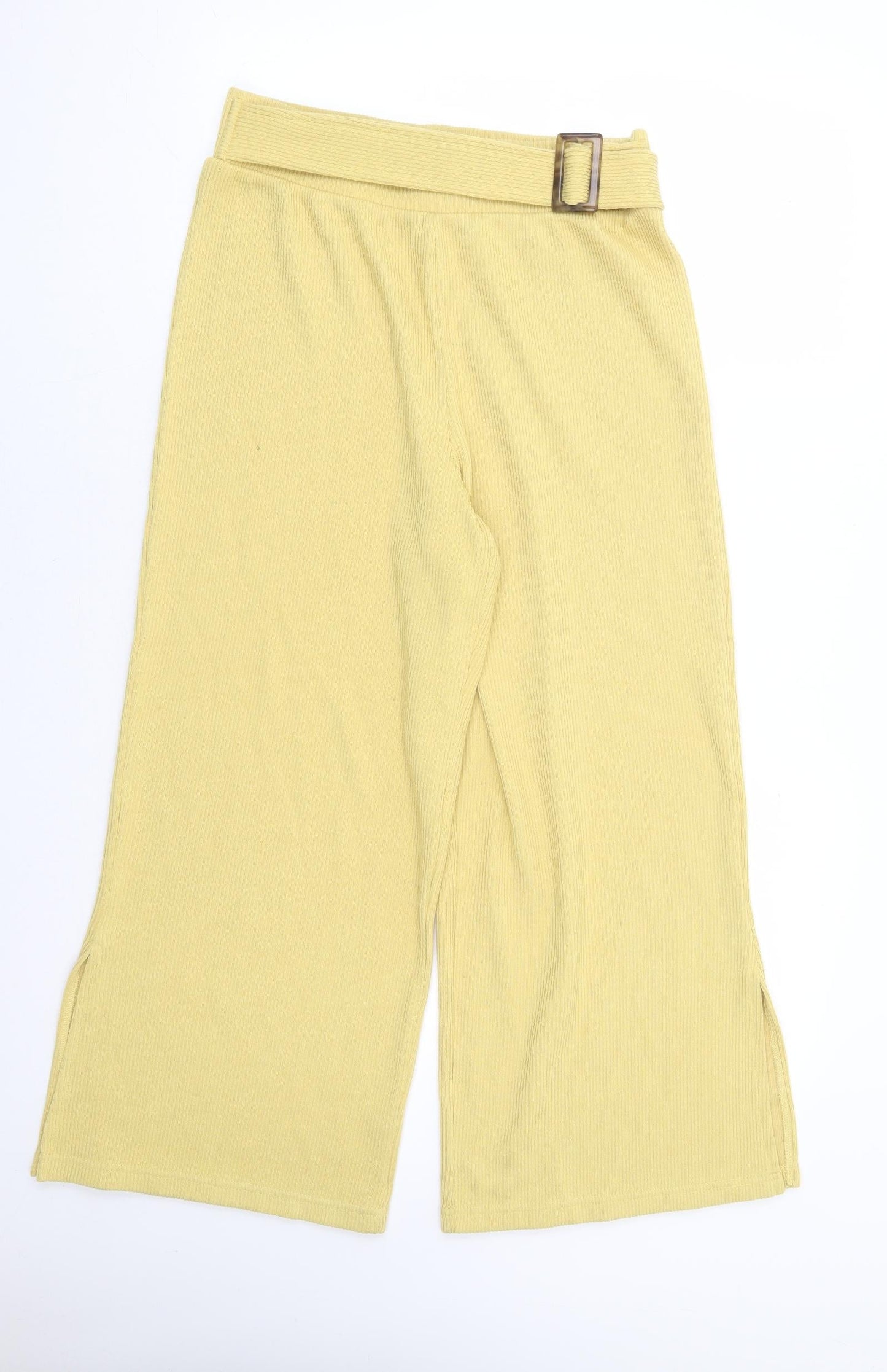 Womens UK Size 12 ASOS Regular Fit Cropped Yellow Trousers