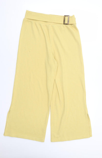 Womens UK Size 12 ASOS Regular Fit Cropped Yellow Trousers