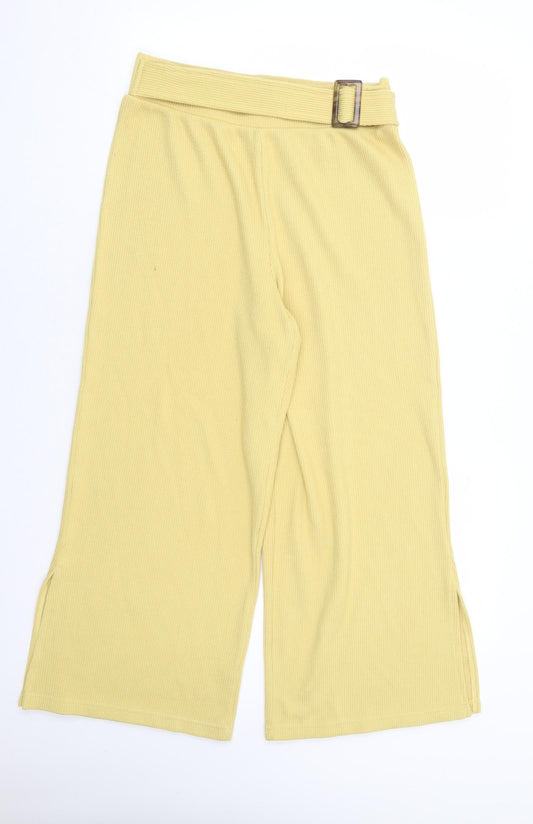 Womens UK Size 12 ASOS Regular Fit Cropped Yellow Trousers