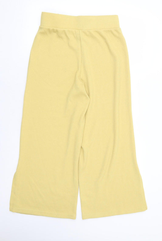 Womens UK Size 12 ASOS Regular Fit Cropped Yellow Trousers