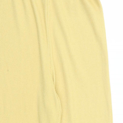 Womens UK Size 12 ASOS Regular Fit Cropped Yellow Trousers