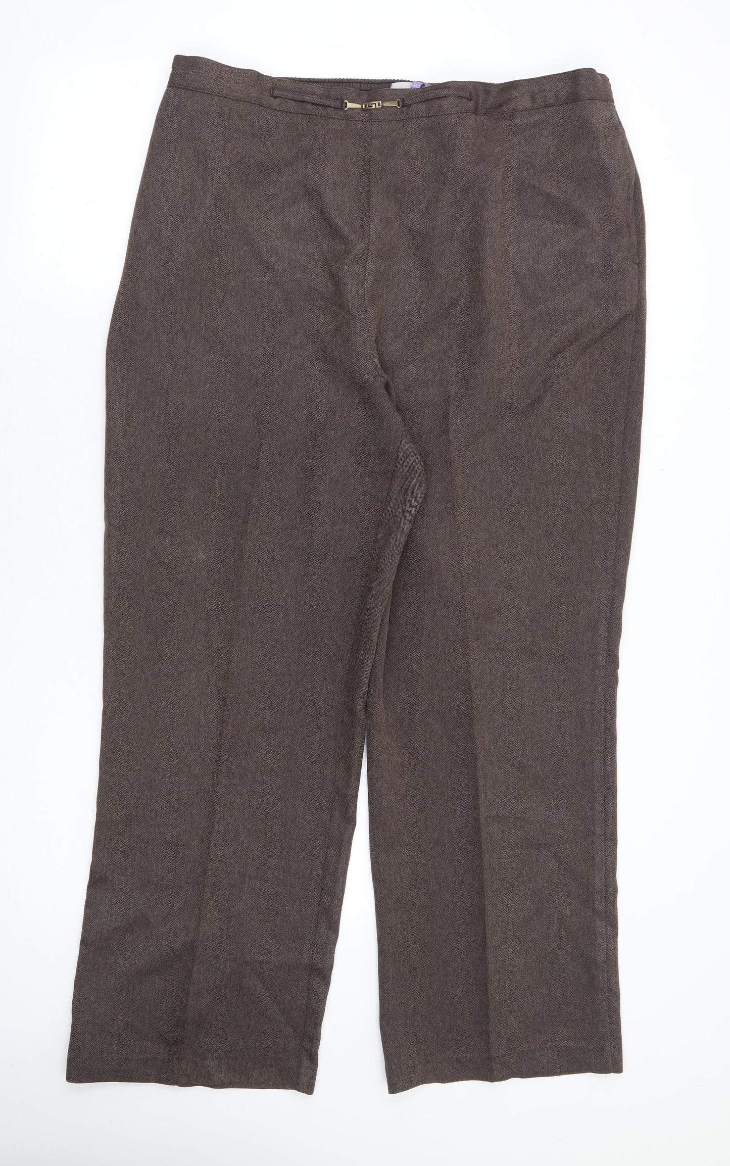 Autonomy Womens Brown Polyester Trousers Size 20 L29 in Regular
