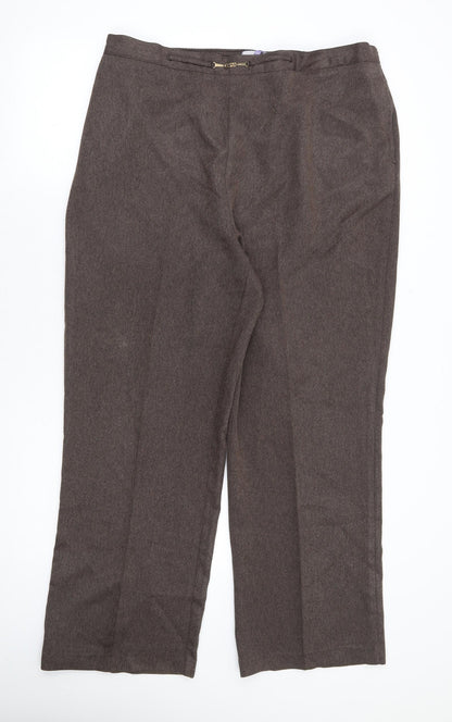 Autonomy Womens Brown Polyester Trousers Size 20 L29 in Regular