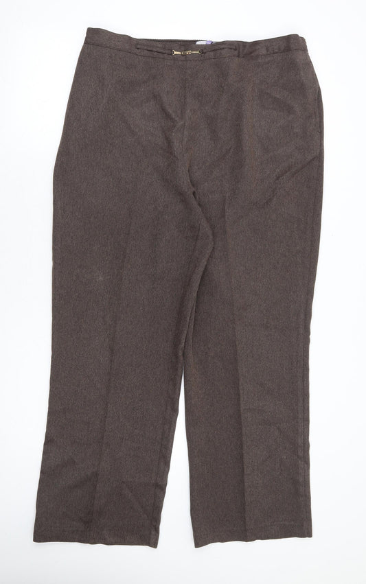 Autonomy Womens Brown Polyester Trousers Size 20 L29 in Regular