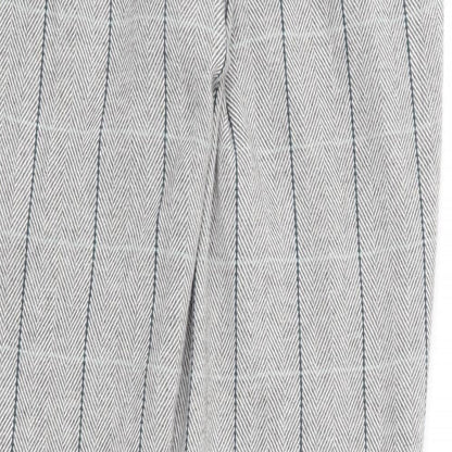 Cotton Traders Womens Grey Plaid Polyester Trousers Size 14 L31 in Regular Zip