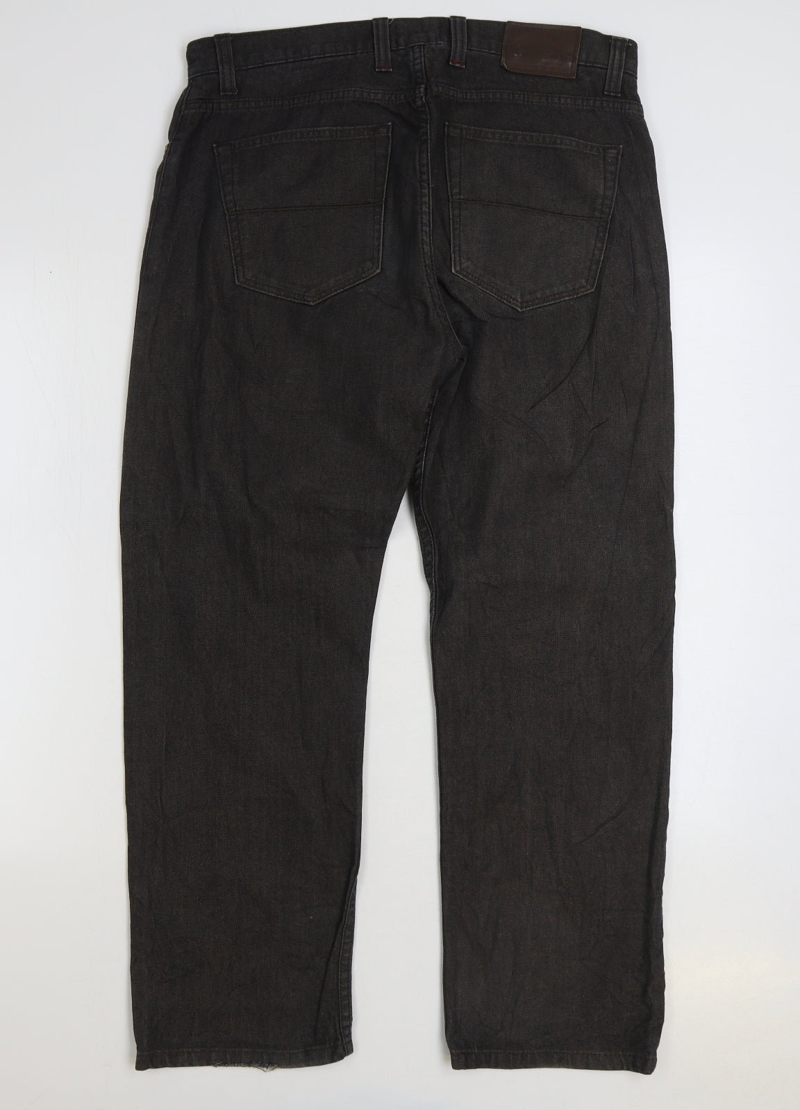Blue Harbour Womens Black Cotton Straight Jeans Size 34 in L31 in Regular Zip