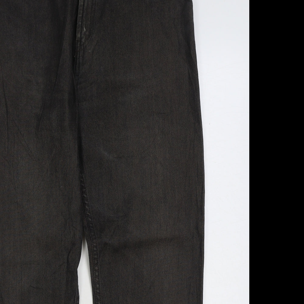 Blue Harbour Womens Black Cotton Straight Jeans Size 34 in L31 in Regular Zip
