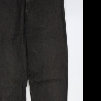 Blue Harbour Womens Black Cotton Straight Jeans Size 34 in L31 in Regular Zip
