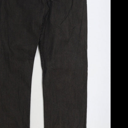 Blue Harbour Womens Black Cotton Straight Jeans Size 34 in L31 in Regular Zip