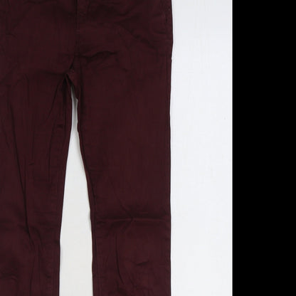 Pull&Bear Womens Red Cotton Skinny Jeans Size 6 L27 in Regular Zip