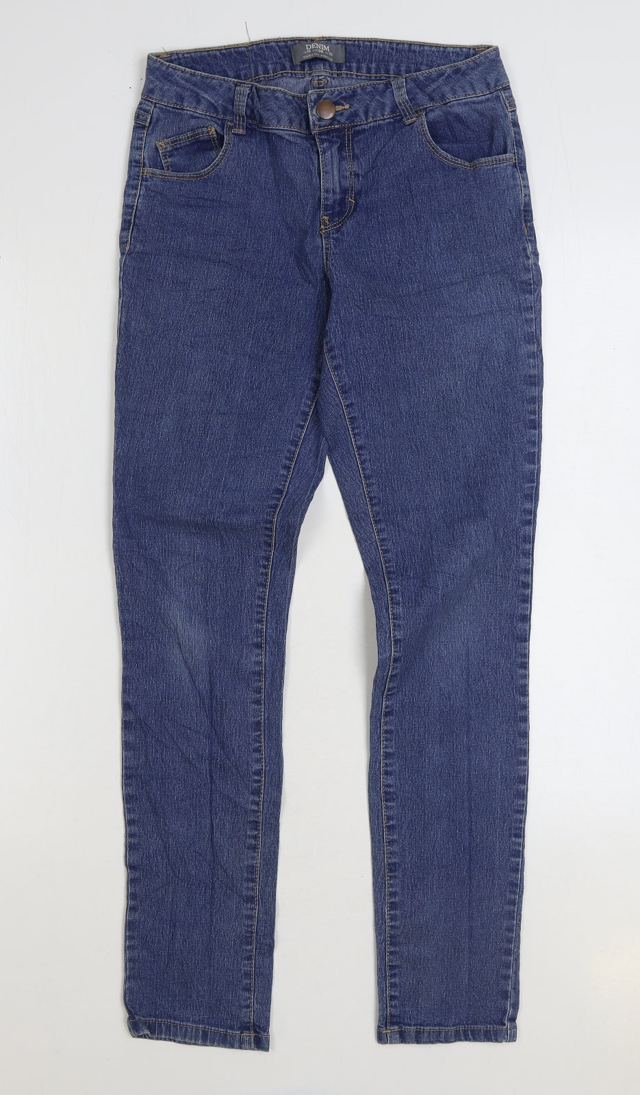 Dorothy Perkins Womens Blue Cotton Skinny Jeans Size 6 L30 in Regular Zip