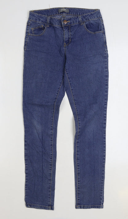 Dorothy Perkins Womens Blue Cotton Skinny Jeans Size 6 L30 in Regular Zip