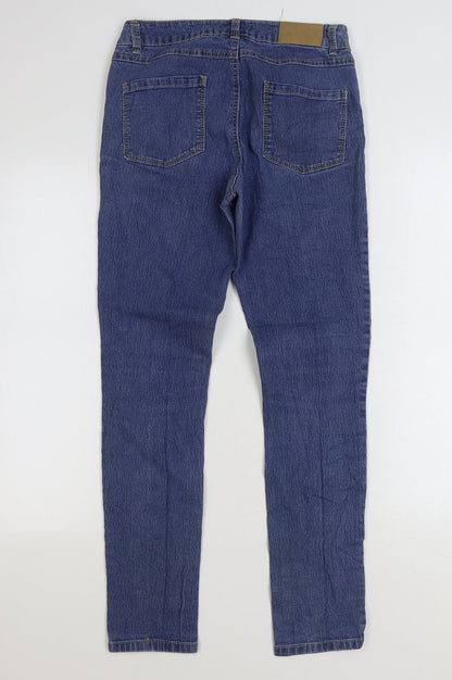 Dorothy Perkins Womens Blue Cotton Skinny Jeans Size 6 L30 in Regular Zip