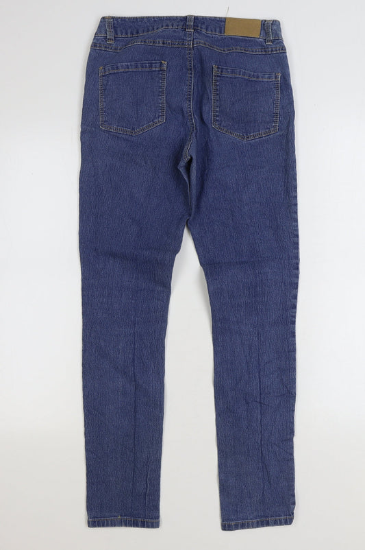 Dorothy Perkins Womens Blue Cotton Skinny Jeans Size 6 L30 in Regular Zip