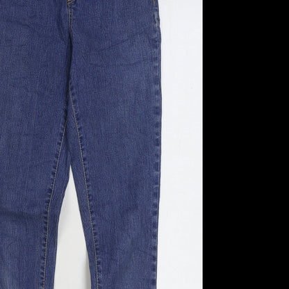 Dorothy Perkins Womens Blue Cotton Skinny Jeans Size 6 L30 in Regular Zip