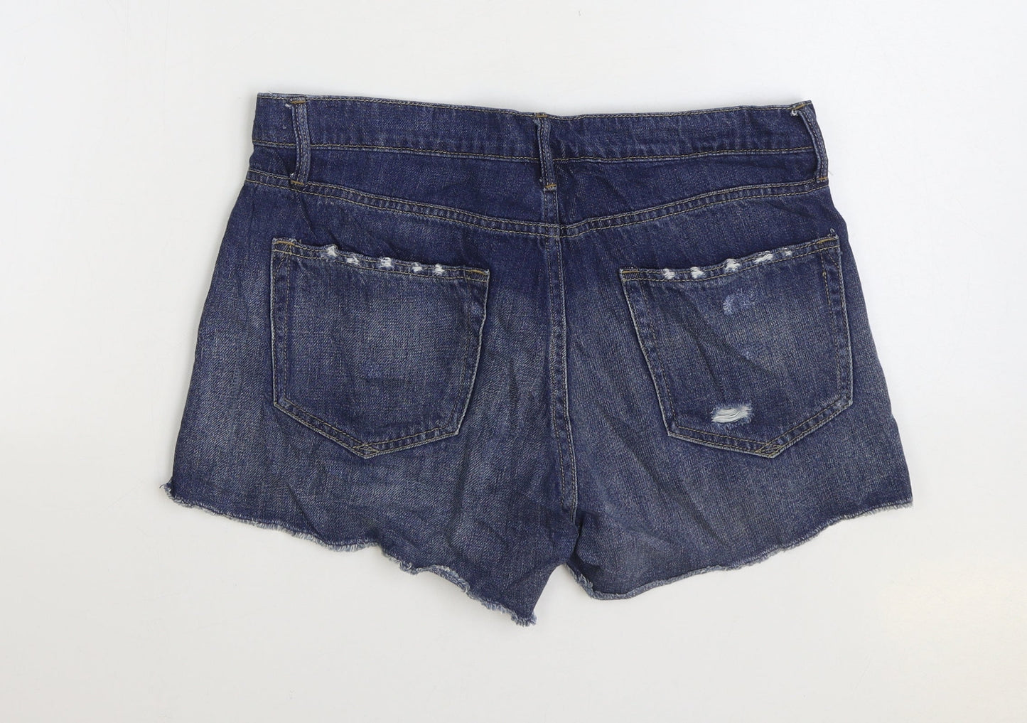 Gap Womens Blue Cotton Hot Pants Shorts Size 27 in Regular Zip - Distressed