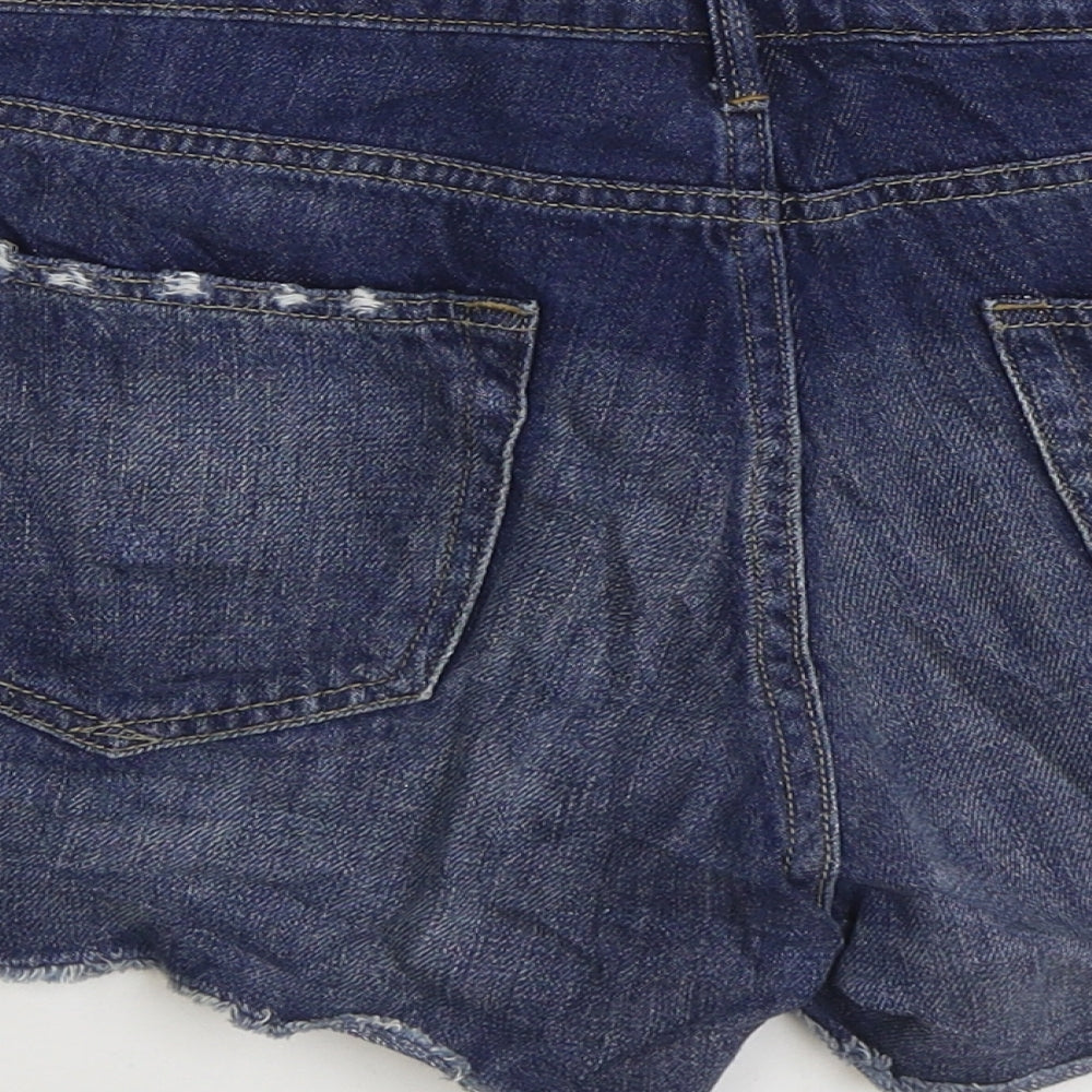 Gap Womens Blue Cotton Hot Pants Shorts Size 27 in Regular Zip - Distressed