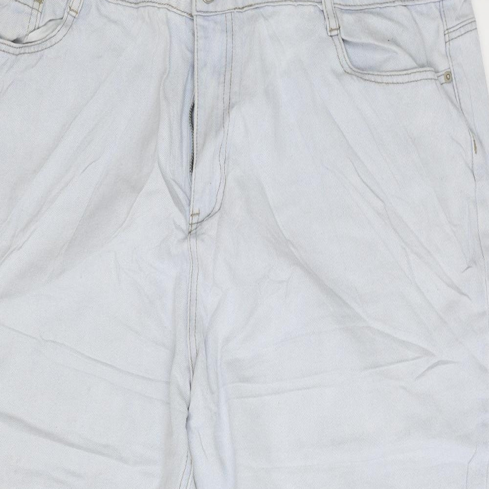 Missguided Womens Blue Cotton Cropped Jeans Size 24 L24 in Regular Zip