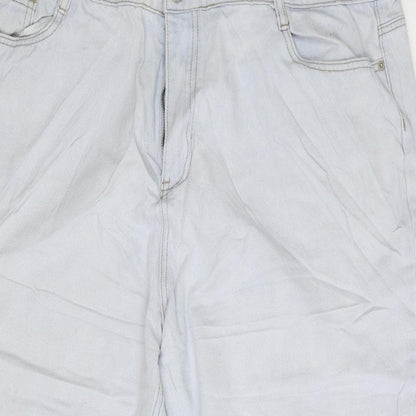 Missguided Womens Blue Cotton Cropped Jeans Size 24 L24 in Regular Zip