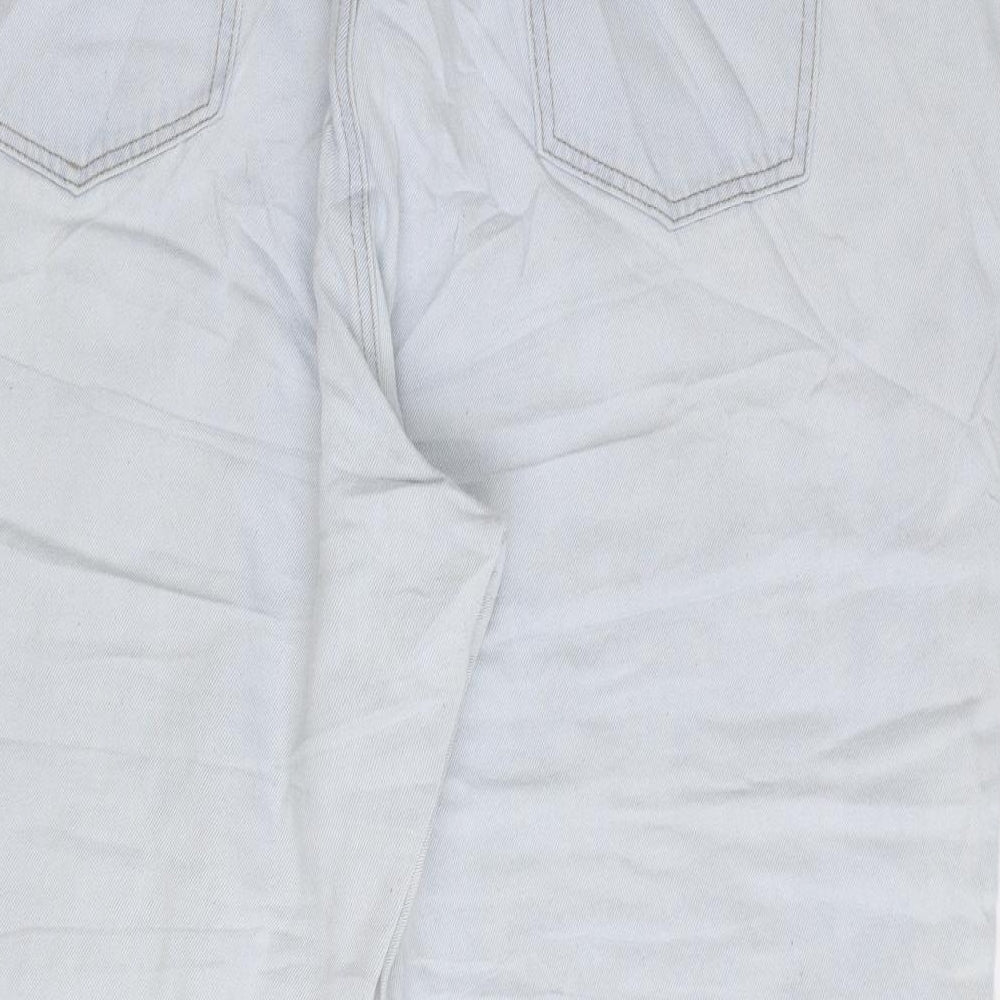 Missguided Womens Blue Cotton Cropped Jeans Size 24 L24 in Regular Zip