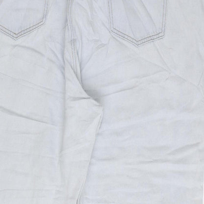 Missguided Womens Blue Cotton Cropped Jeans Size 24 L24 in Regular Zip