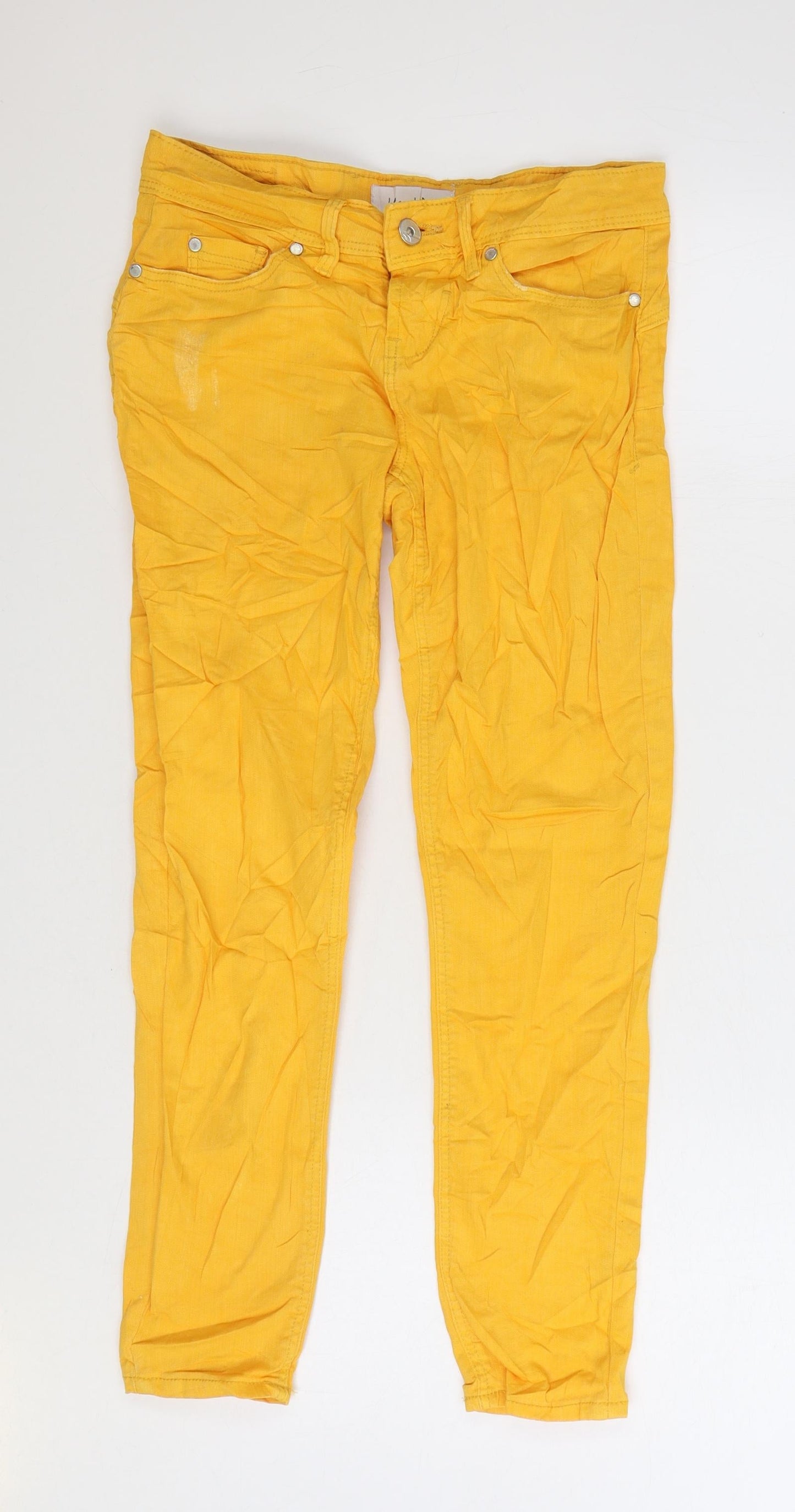 Blendshe Womens Yellow Cotton Skinny Jeans Size 28 in L24 in Regular Zip