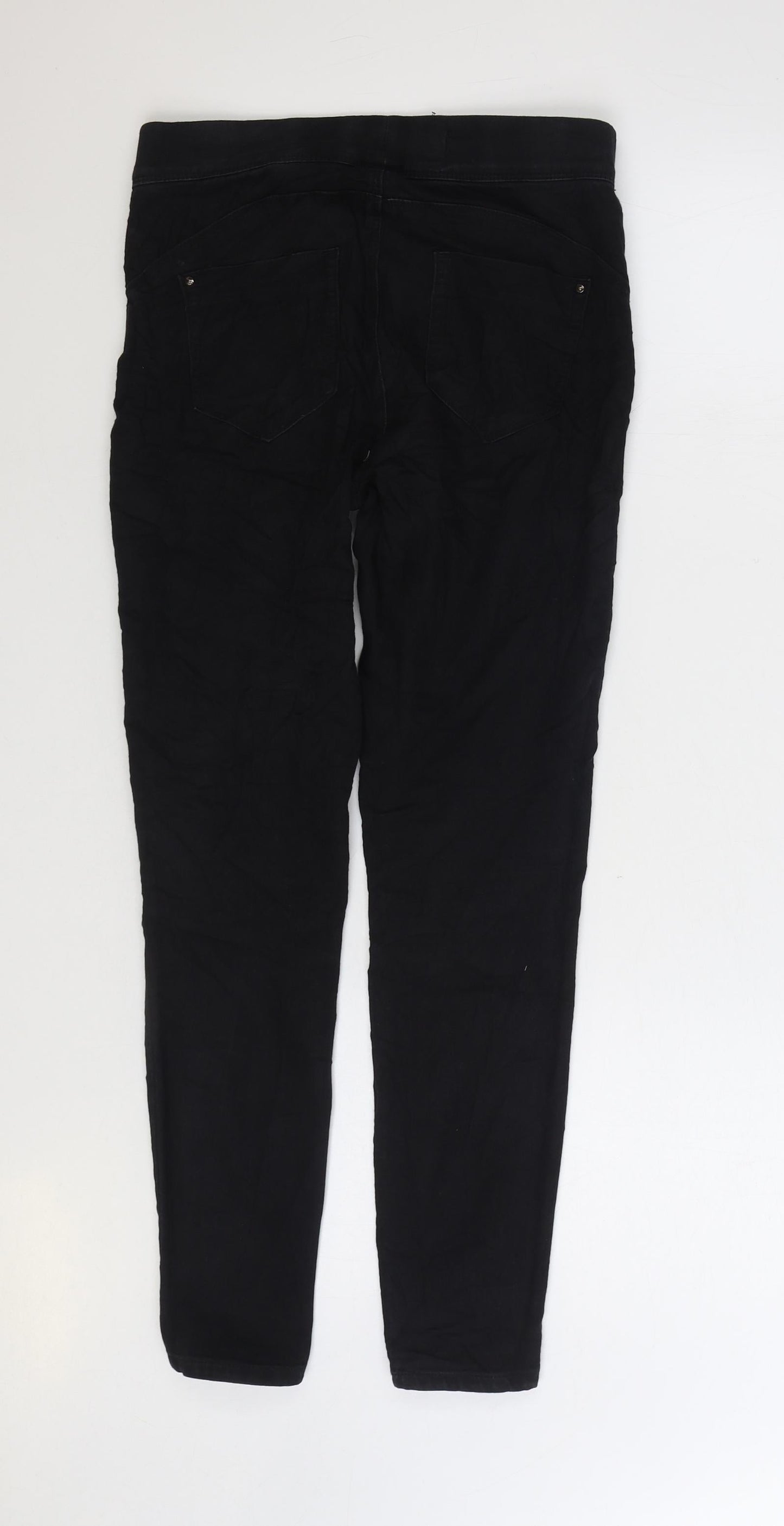 Denim & Co. Womens Black Cotton Jegging Jeans Size 8 L28 in Regular Zip