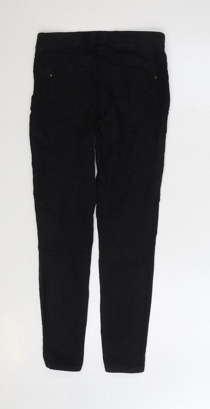 Denim & Co. Womens Black Cotton Jegging Jeans Size 8 L28 in Regular Zip