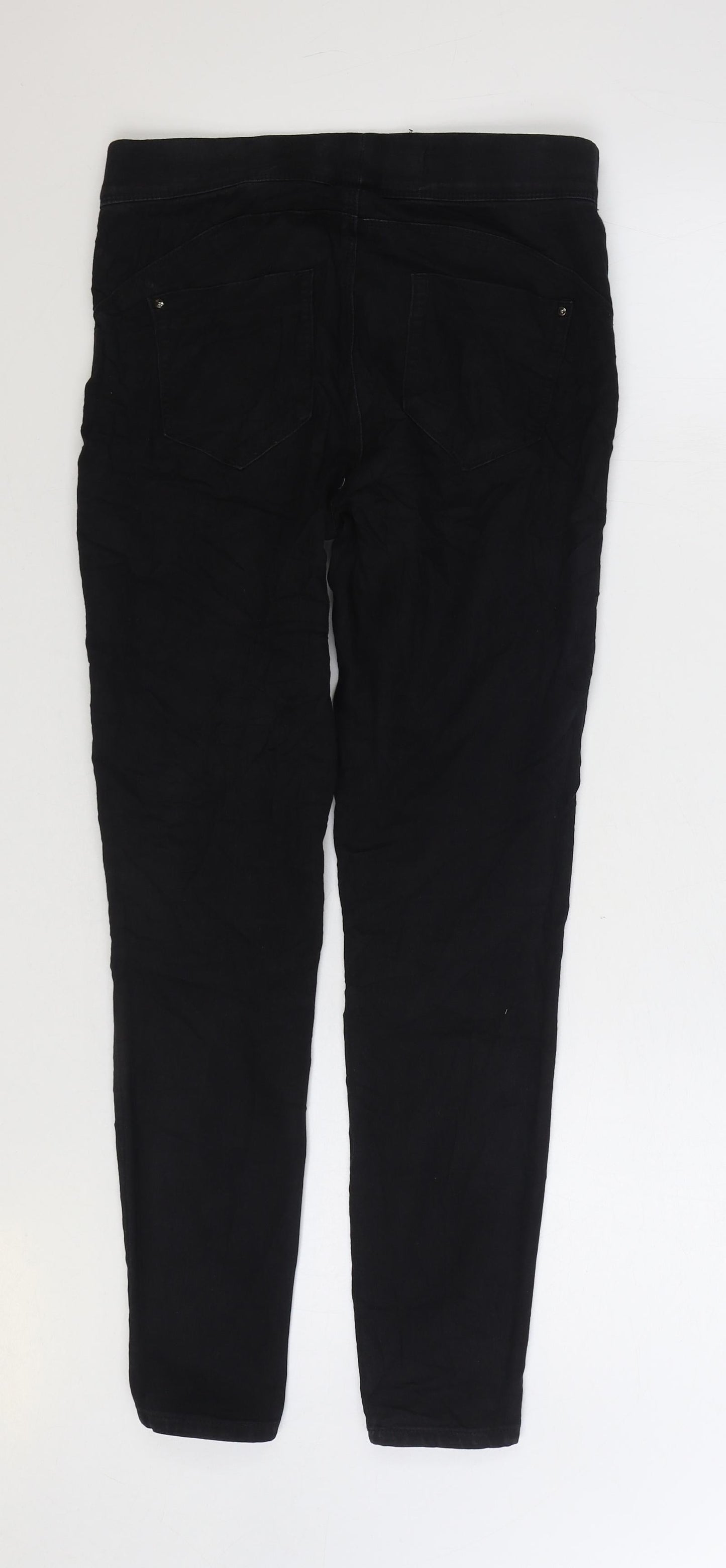 Denim & Co. Womens Black Cotton Jegging Jeans Size 8 L28 in Regular Zip