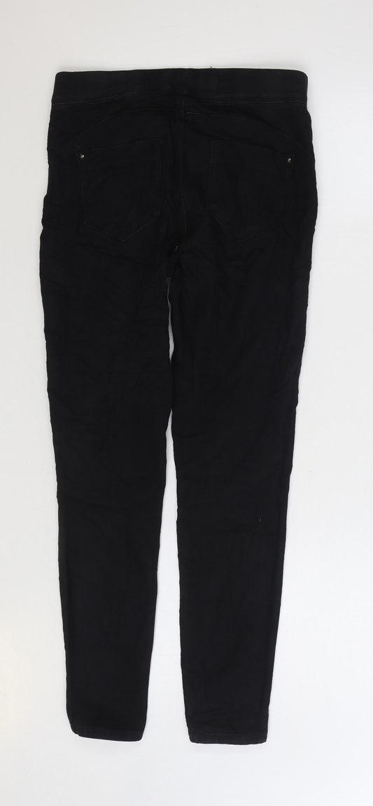 Denim & Co. Womens Black Cotton Jegging Jeans Size 8 L28 in Regular Zip