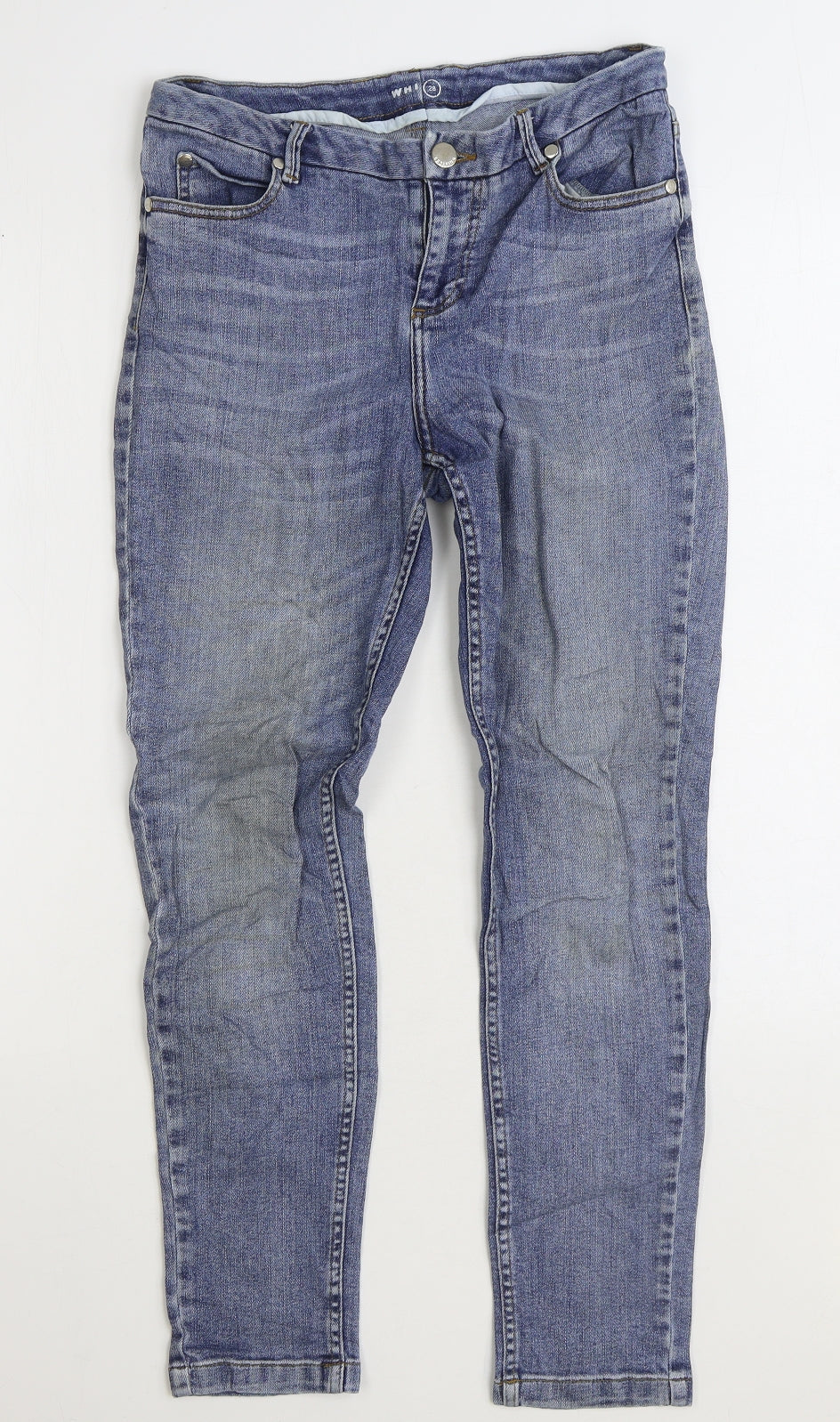 Whistle Mens Blue Cotton Skinny Jeans Size 28 in L28 in Regular Zip