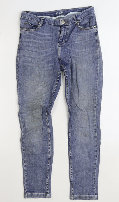 Whistle Mens Blue Cotton Skinny Jeans Size 28 in L28 in Regular Zip