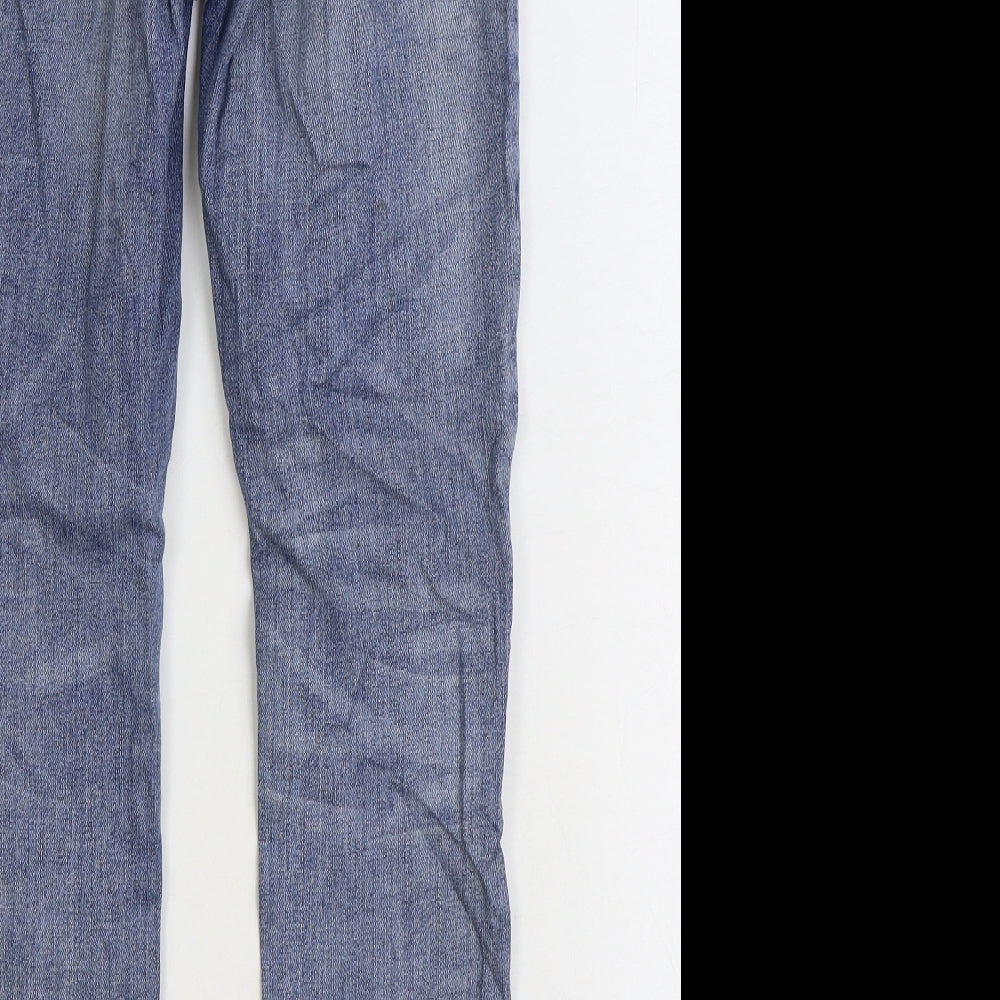 Whistle Mens Blue Cotton Skinny Jeans Size 28 in L28 in Regular Zip