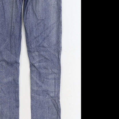 Whistle Mens Blue Cotton Skinny Jeans Size 28 in L28 in Regular Zip