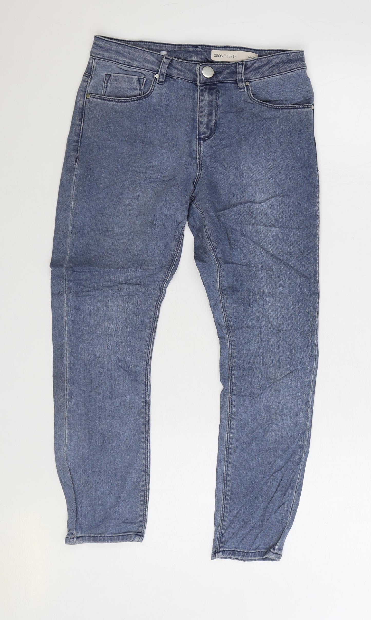 ASOS Mens Blue Cotton Skinny Jeans Size 26 in L28 in Regular