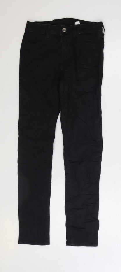 Denim & Co. Womens Black Cotton Skinny Jeans Size 10 L28 in Regular Zip