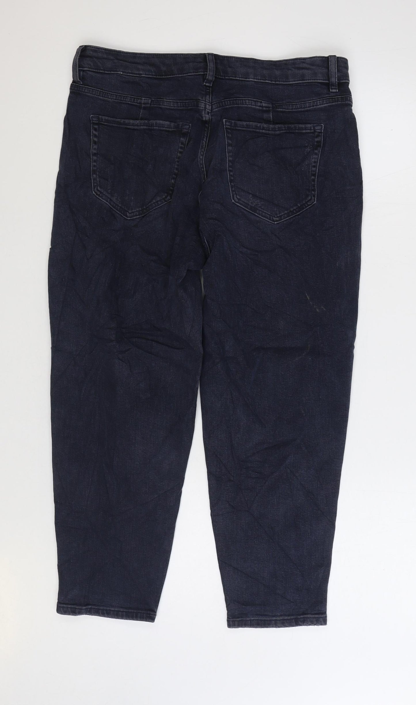 Womens UK Size 14 Marks and Spencer Regular Fit Mom Blue Jeans